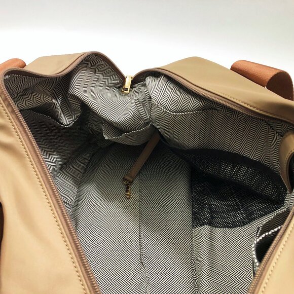 Jen and Co Taupe Weekender Nylon Bag with Trolley Sleeve 19 x 11 x 7 inches - Picture 6 of 11